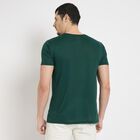 Men's Round Neck Half Sleeves T-Shirt , Dark Green, small