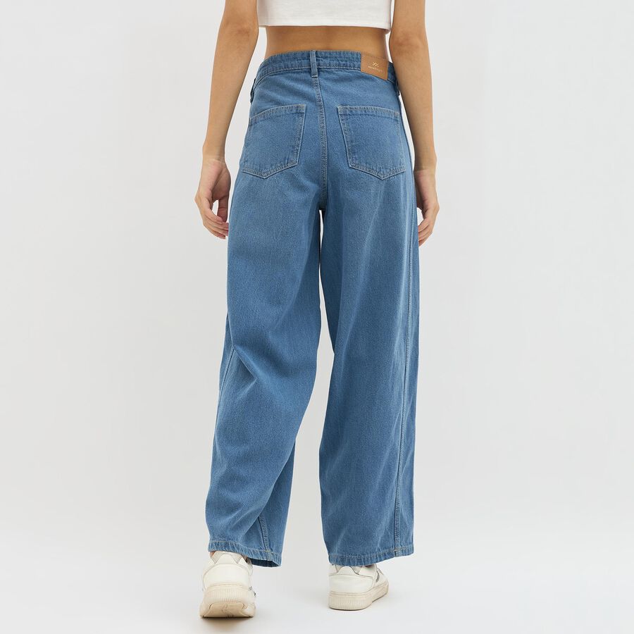 Women's Bleached Blue Regular Fit High-Rise Jeans, Light Blue, large image number null