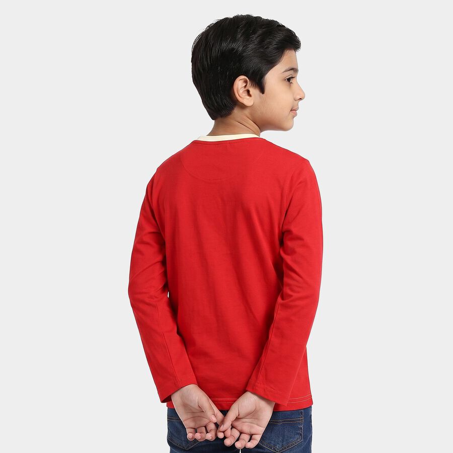 Boys Off White Crew Neck Regular Boys T-Shirt, ऑफ व्हाइट, large