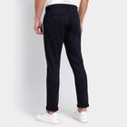 Men's Slim Fit Casual Trousers , काला, small image number null
