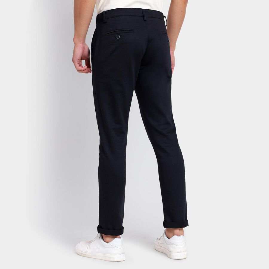 Men's Slim Fit Casual Trousers , काला, large image number null