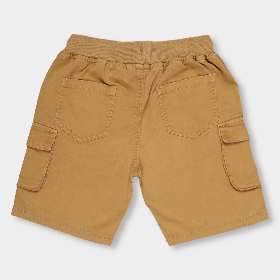 Boys' Beige Cargo Style Cotton Bermuda Shorts, Beige, large