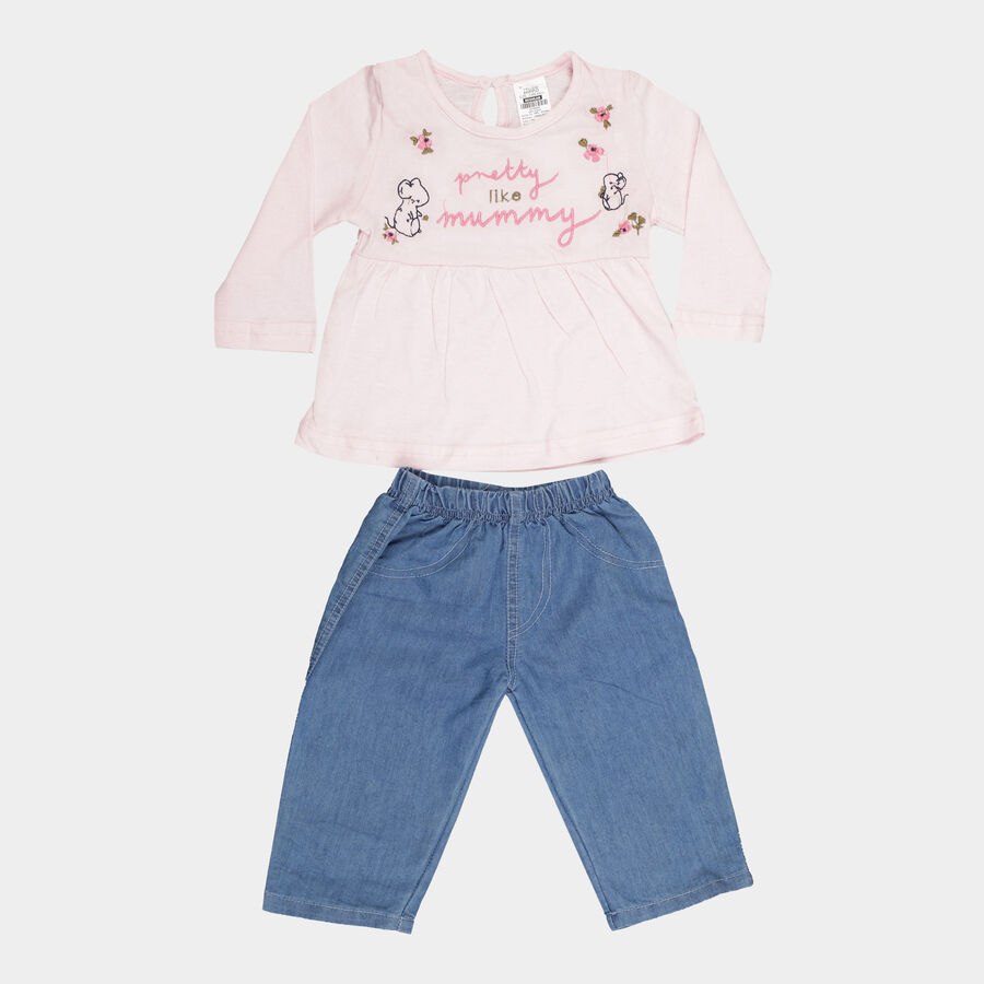 Infants Round Neck Hipster Set, Light Pink, large image number null
