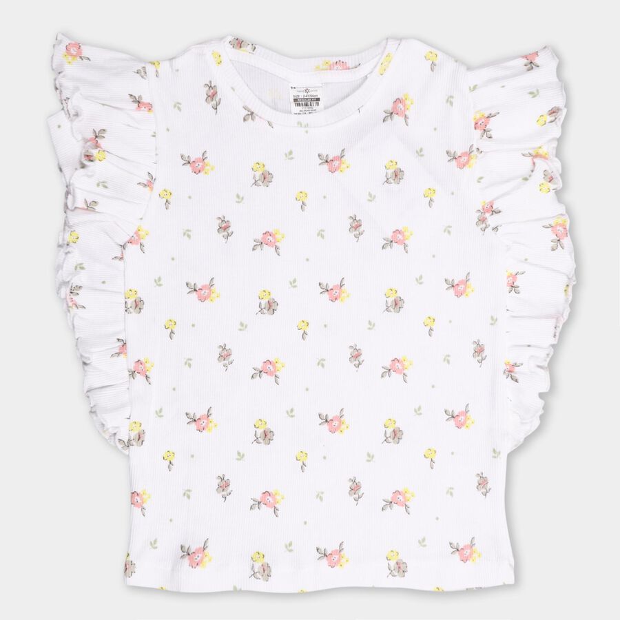 Girls' 100% Cotton T-Shirt, White, large image number null