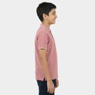 Boys Pink Pique Round Neck Casual Boys T-Shirt, गुलाबी, small