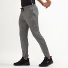 Men's Heathered Steel Grey Slim Fit Active Track Pants, Light Grey, small image number null