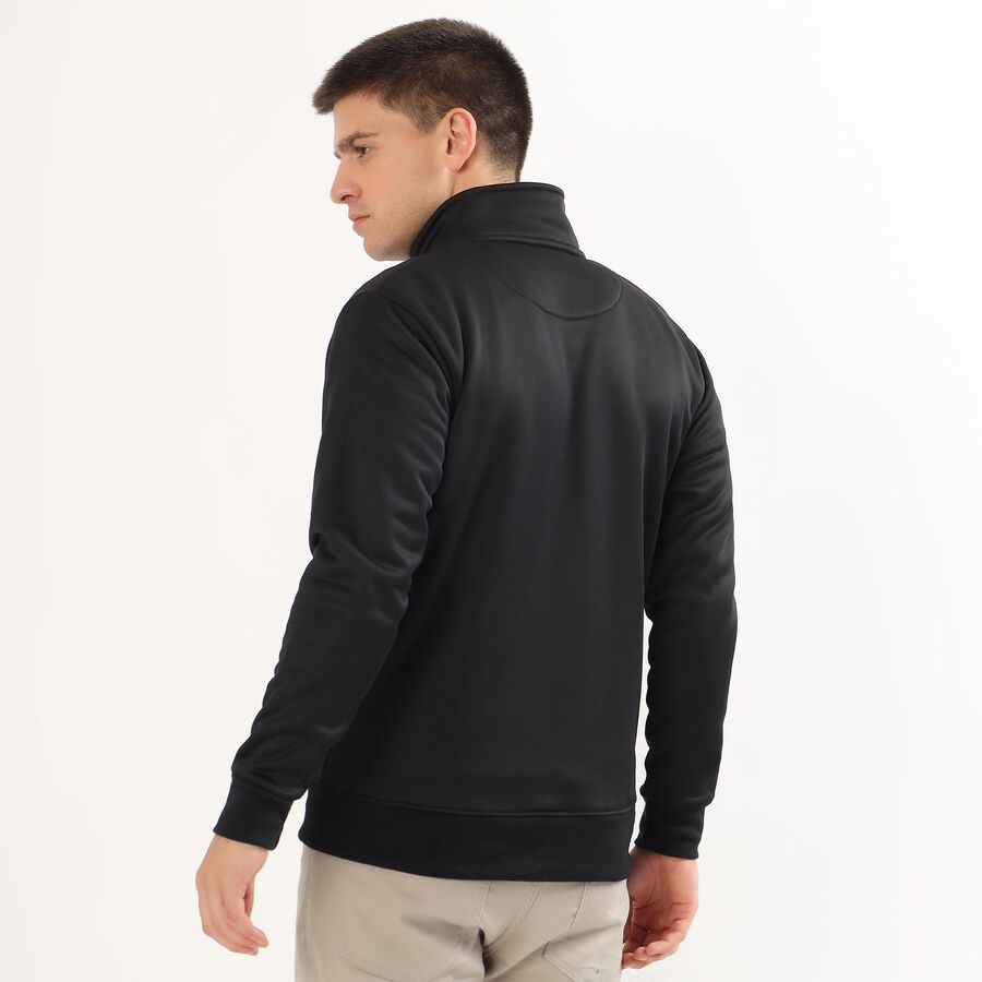 Men's Black and Grey High Neck Casual Sweatshirt, Dark Grey, large image number null