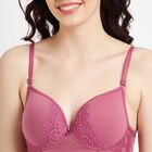 Half Lace Padded Bra, Lilac, small image number null