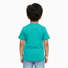 Boys Teal Green Crew Neck Casual T-Shirt, Dark Green, small