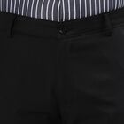 Men's Slim Fit Formal Trousers, काला, small image number null