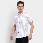 Men's 100% Cotton Casual Shirt , White, small
