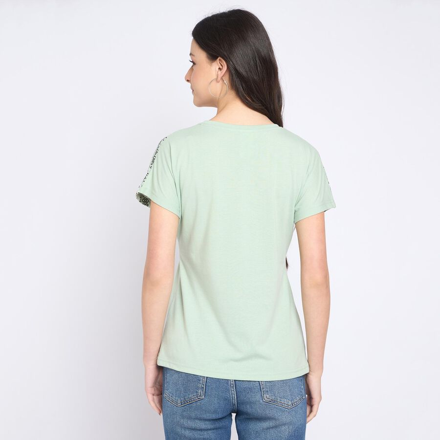 Ladies' Round Neck T-Shirt, हल्का हरा, large