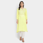3/4Th Sleeves Straight Kurta, Yellow, small image number null