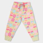Girls' Light Yellow Ice Cream Printed Cotton Pyjama, Yellow, small image number null