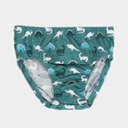 Boys' Muted Teal Green and Light Grey Regular Fit Printed and Solid Briefs, हल्का हरा, small image number null