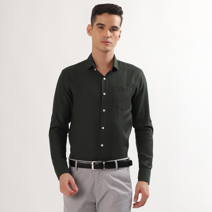 Men's Dark Forest Green Classic Formal Shirt, Dark Green, large image number null