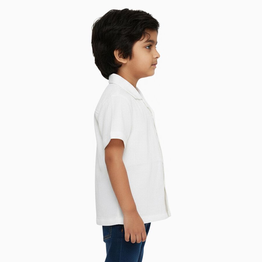 Boys' 100% Cotton Casual Shirt, White, large image number null