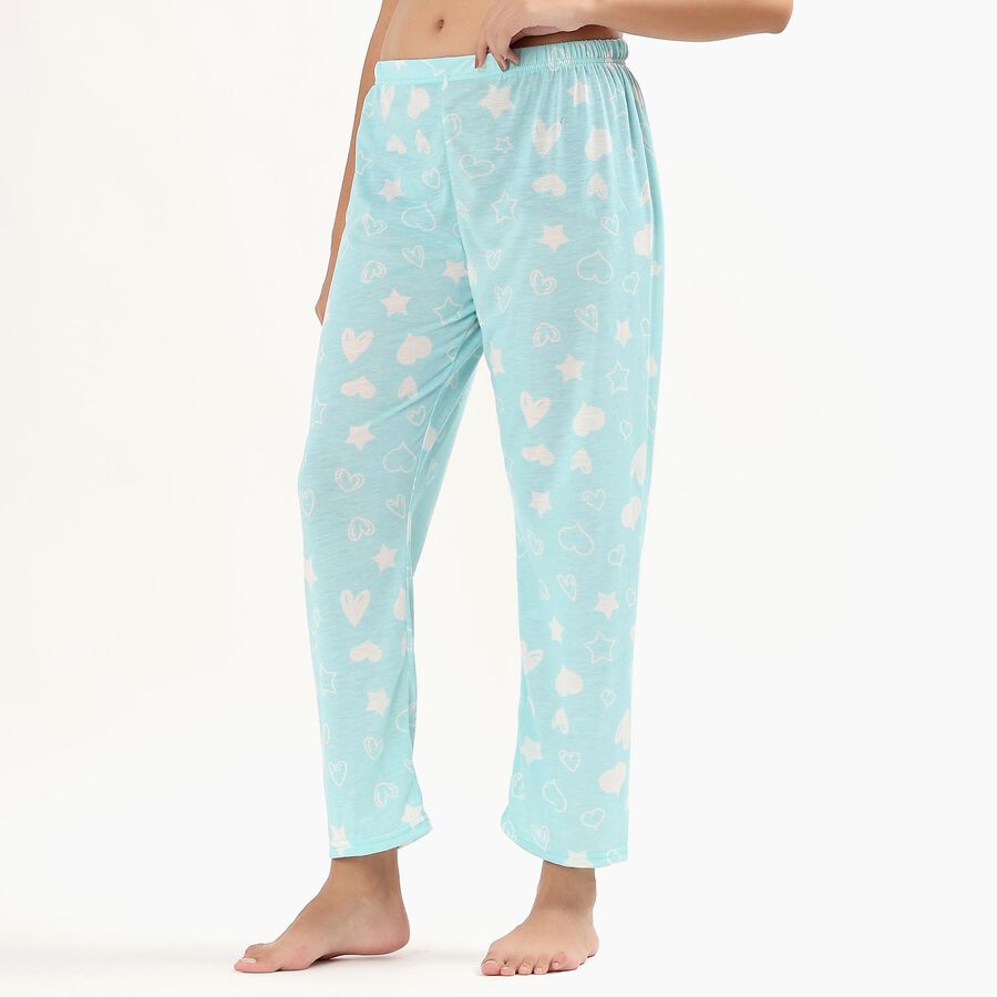 Men's Bright Multicolor Relaxed Fit Printed Pyjama, Light Blue, large image number null