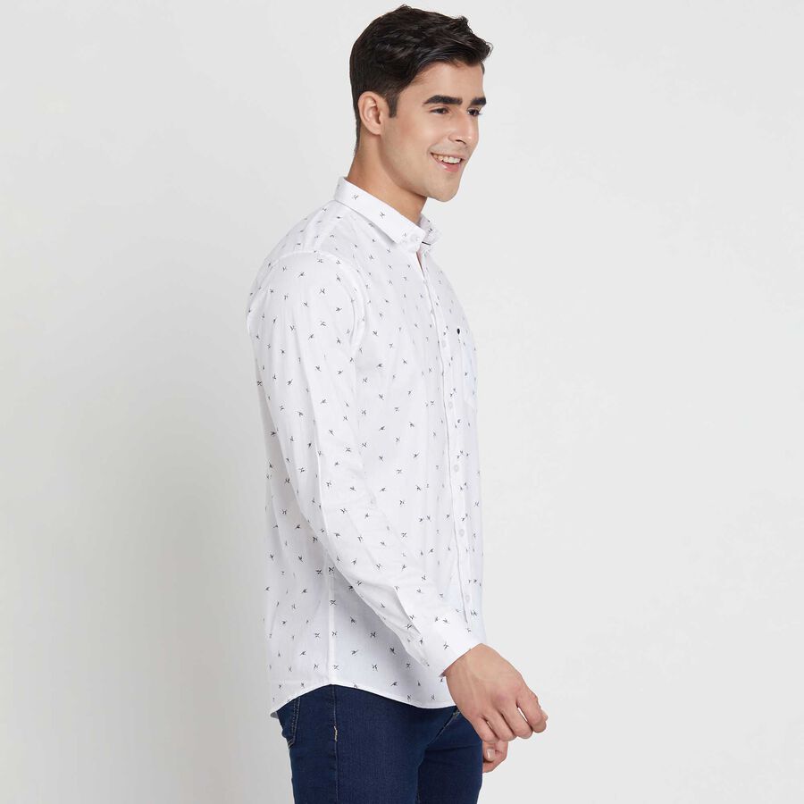 Cotton Printed Casual Shirt, White, large image number null