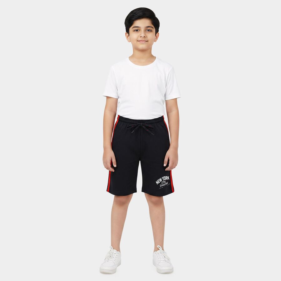 Boys Navy Blue Regular Fit Casual Bermuda Shorts, Navy Blue, large