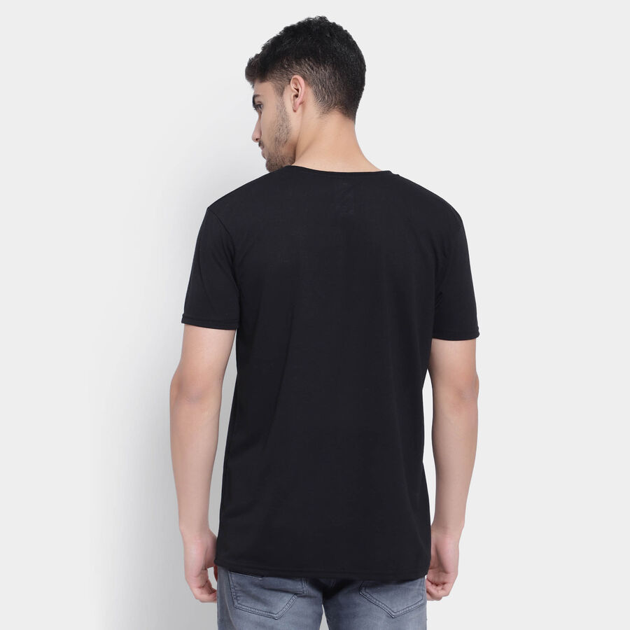 Round Neck T-Shirt, Black, large image number null
