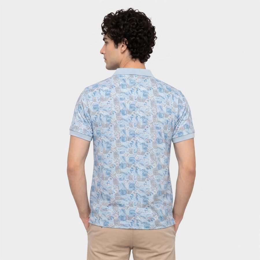 Men's Light Blue Cotton Polo Neck Polo T-Shirt, Light Blue, large