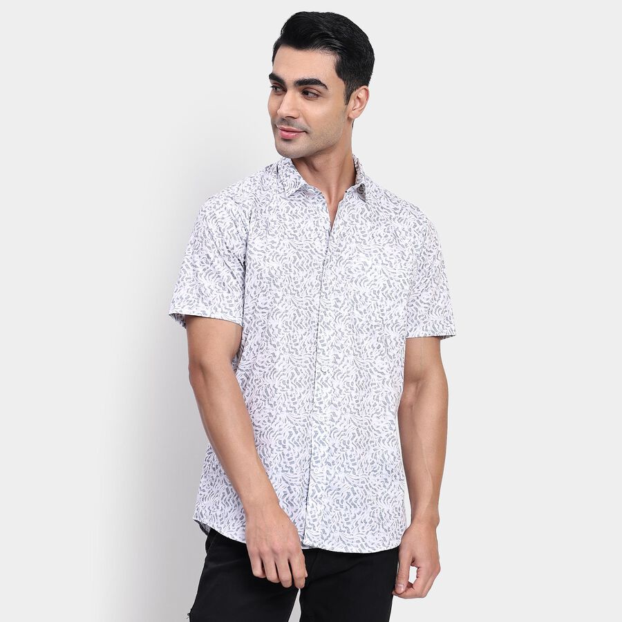 Men's 100% Cotton Casual Shirt, हल्का नीला, large