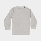 Boys Light Grey Round Neck Thermal, मिश्रित मध्यम ग्रे, small image number null