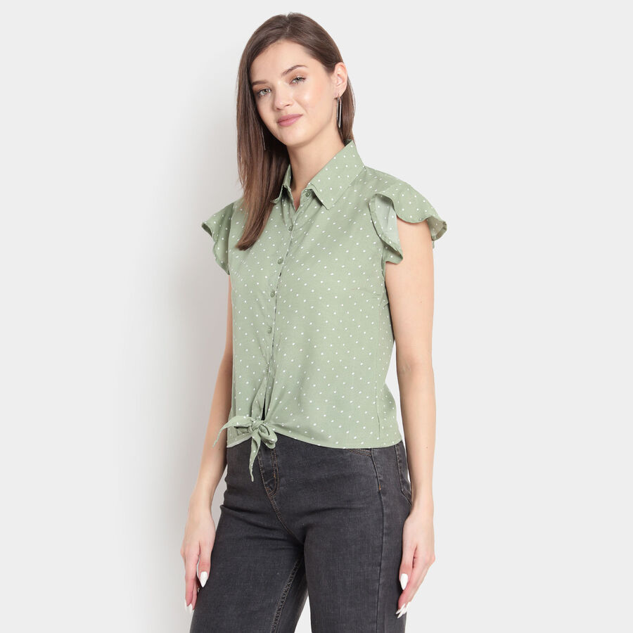 Printed Shirt, Light Green, large image number null