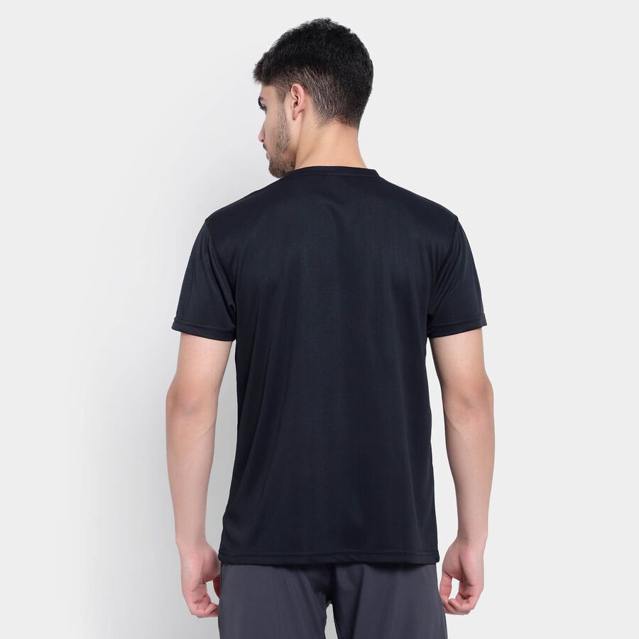 Solid Round Neck T-Shirt, Black, large image number null