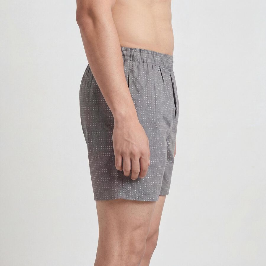 Men's Dark Grey Regular Fit Printed Boxer Shorts, गहरा ग्रे, large
