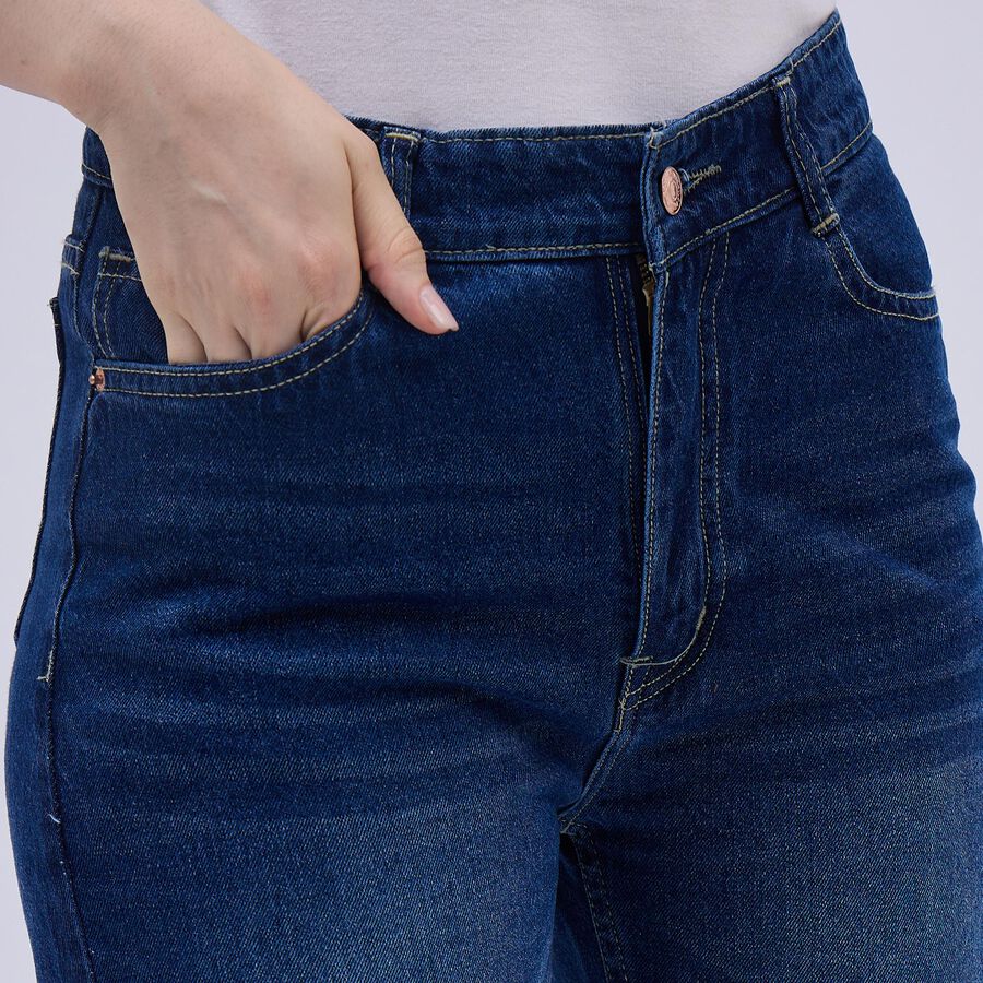 Ladies' 100% Cotton Jeans, Mid Blue, large image number null