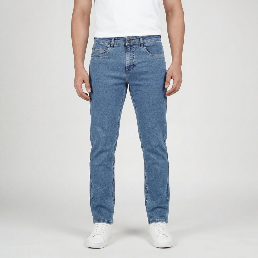 Men's Light Blue Slim Fit Jeans, Light Blue, large