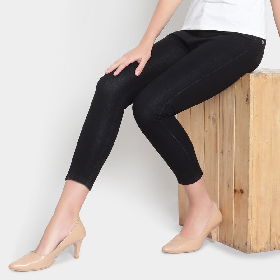 High Rise Skinny Jeans, Black, large image number null