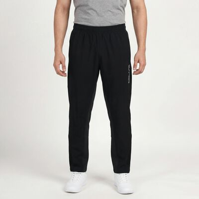 Men's Black Slim Fit Side-Striped Track Pants