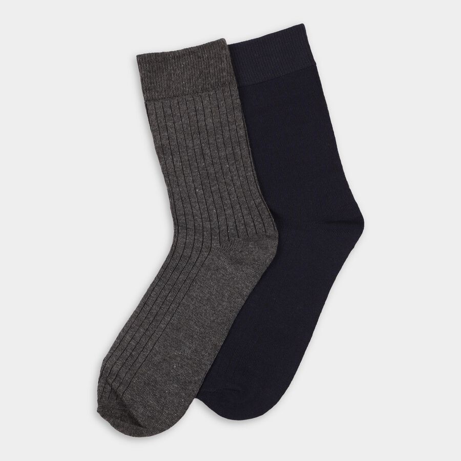 Men's Socks (Pack of 2), Melange Blue, large