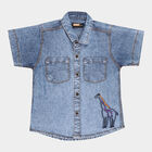 Boys Solid Casual Shirt, मध्यम नीला, small image number null