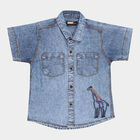 Boys Solid Casual Shirt, Mid Blue, small image number null