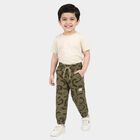 Boys' Olive Green Regular Fit Camouflage Cargo Trousers, Olive, small