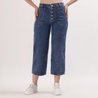 Ladies' 100% Cotton Jeans, Mid Blue, small image number null