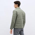 Men's Light Sage Green Mandarin Collar Quilted Jacket, हल्का हरा, small image number null