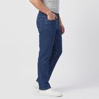 Men's Navy Blue Straight Fit Classic Five Pocket Jeans, Mid Blue, small
