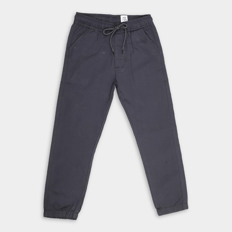Boys' 100% Cotton Trousers , Dark Grey, large image number null