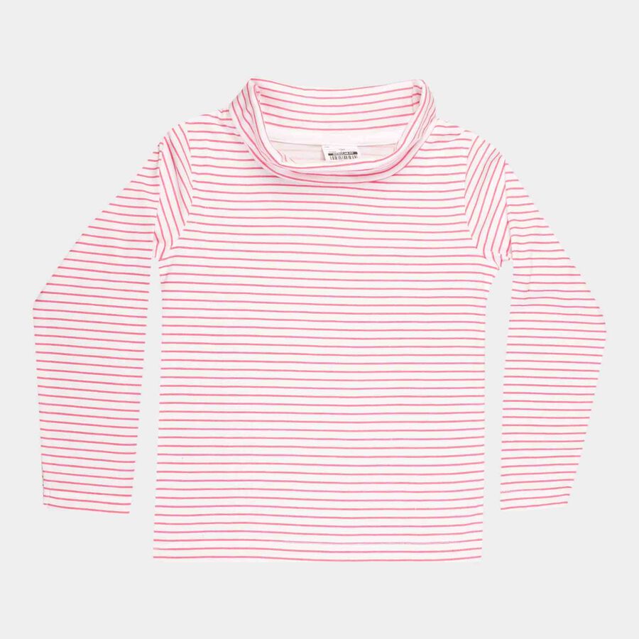 Girls Regular High Neck Top, गुलाबी, large image number null