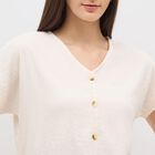 Women's Eggshell White Self Design Ethnic Set, सफ़ेद, small image number null