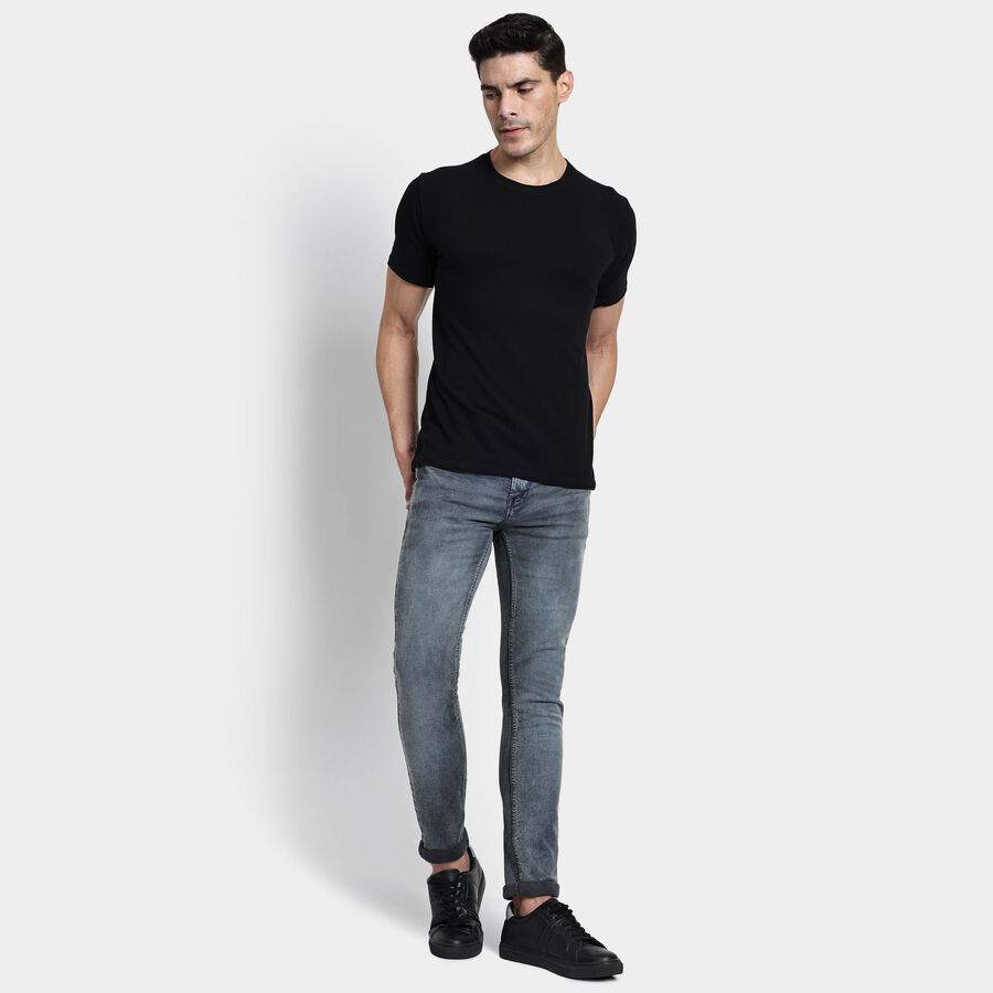 Men's Skinny Jeans, Dark Grey, large image number null