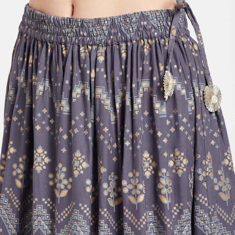 A Line Lehenga Skirt, Dark Grey, large image number null