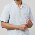 Men Light Blue Cotton Camp Collar Casual Shirt, Light Blue, small