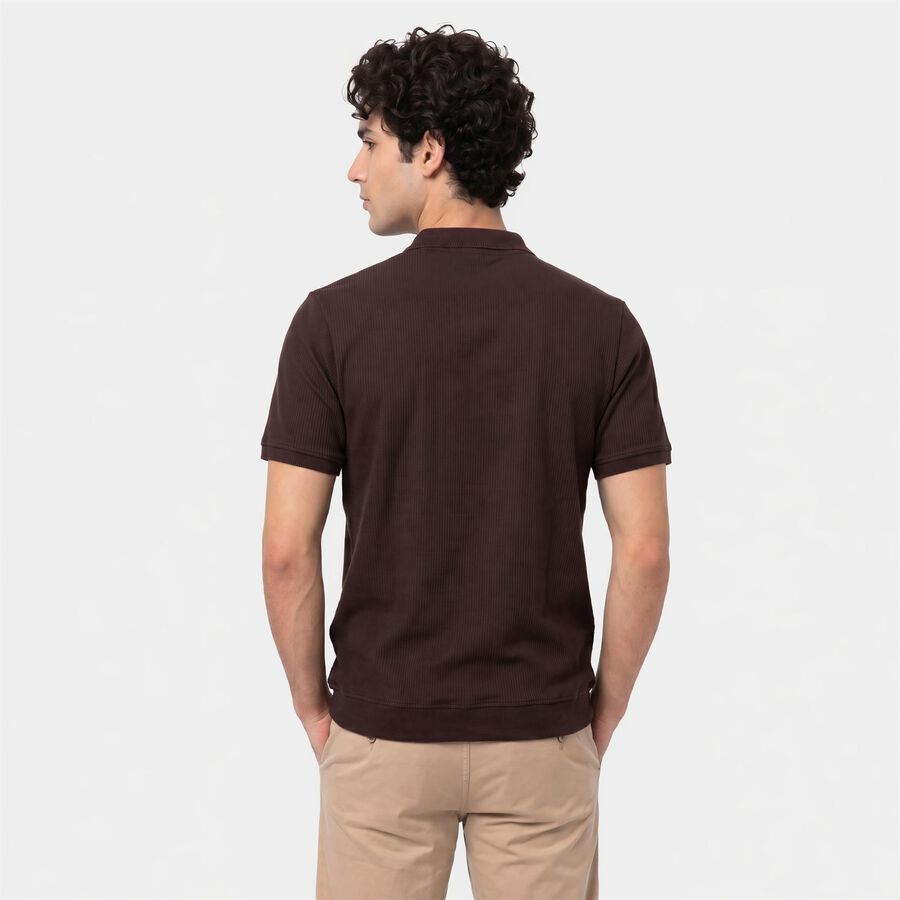 Men's Wine Polo Neck Polo T-Shirt, Wine, large
