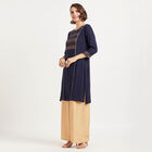 Printed 3/4Th Sleeves Kurta, Navy Blue, small image number null